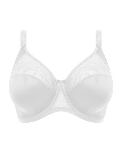 Flat lay of a soft cup underwire bra in white