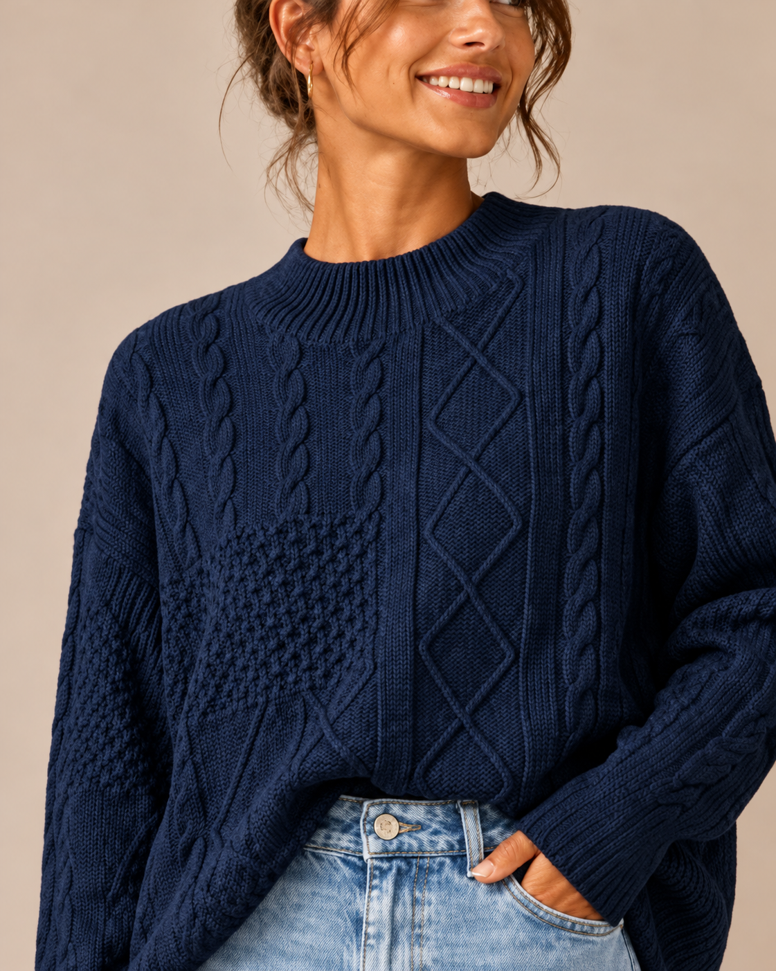 Pine Apparel Classic Cable Knit Sweater - NS25752PA