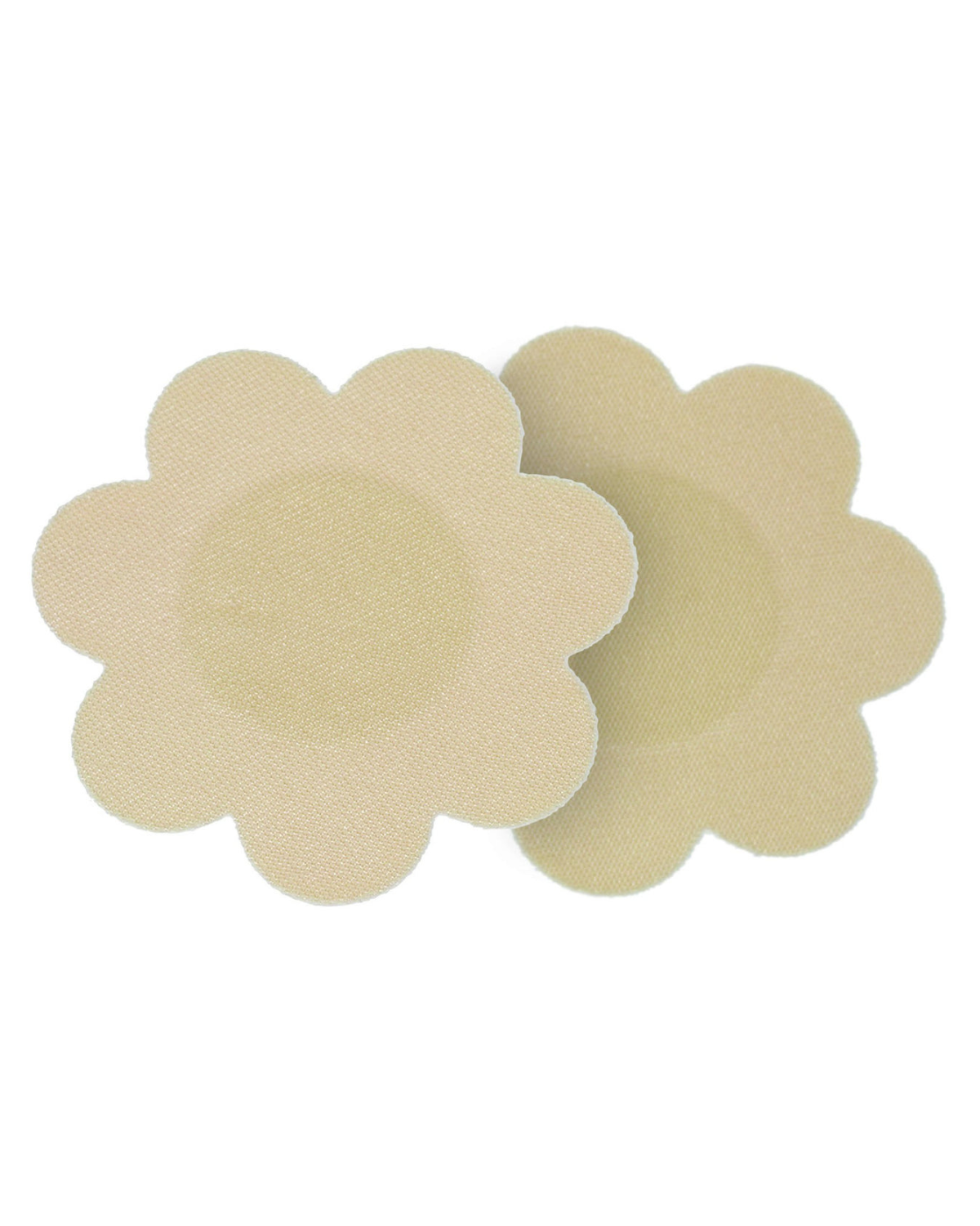 Flat lay of a pair of adhesive breast petal in nude.