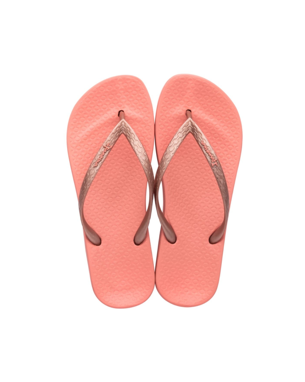 Rose colored flip flops sales