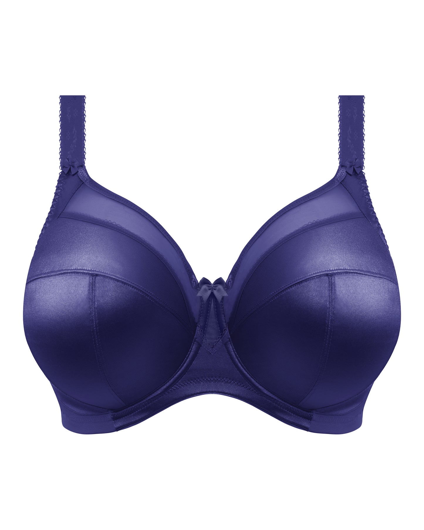 Flat lay of a cut and sew underwire banded bra in navy blue