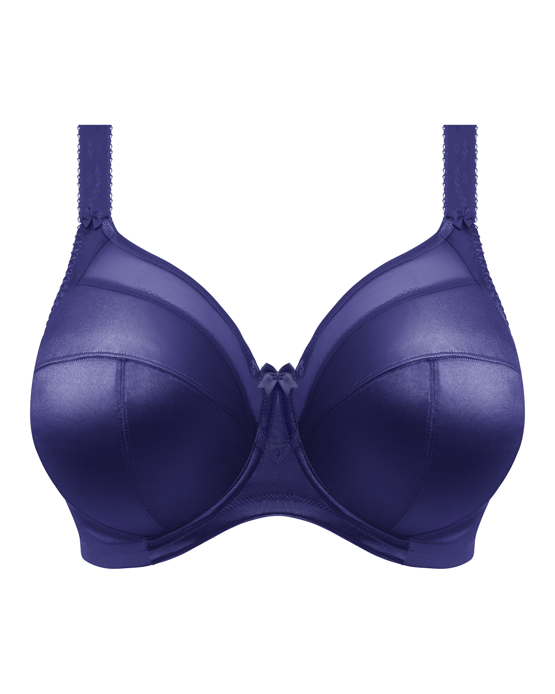 Flat lay of a cut and sew underwire banded bra in navy blue