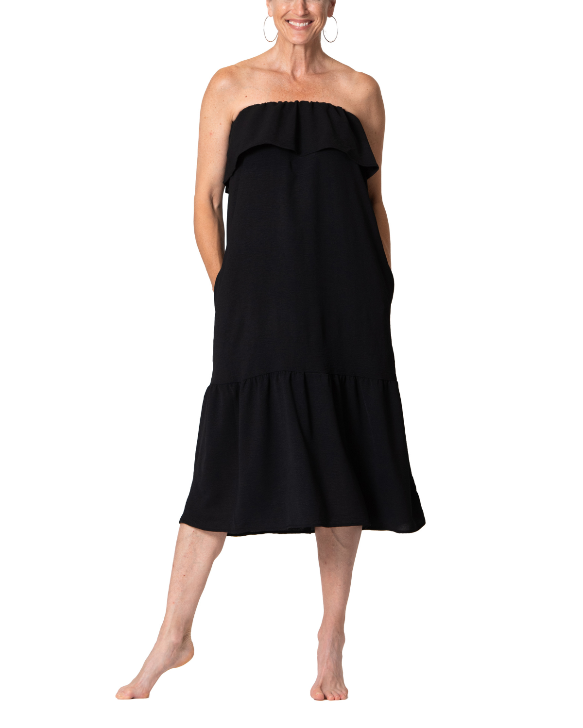 Cover Me Plus Size Solids Strapless Midi Dress Cover Up - 26052555X
