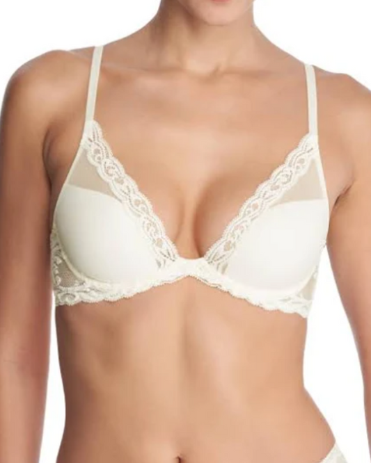 Natori Feathers Plunge Bra  - 730023 - Ivory  (Final Sale, Cannot Be Returned or Exchanged)