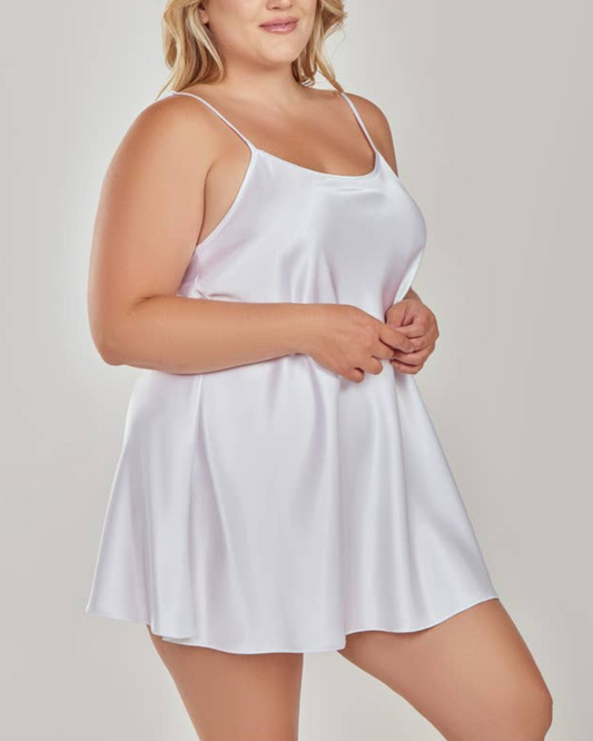 iCollection Plus Size Lila Satin Chemise - 7916X