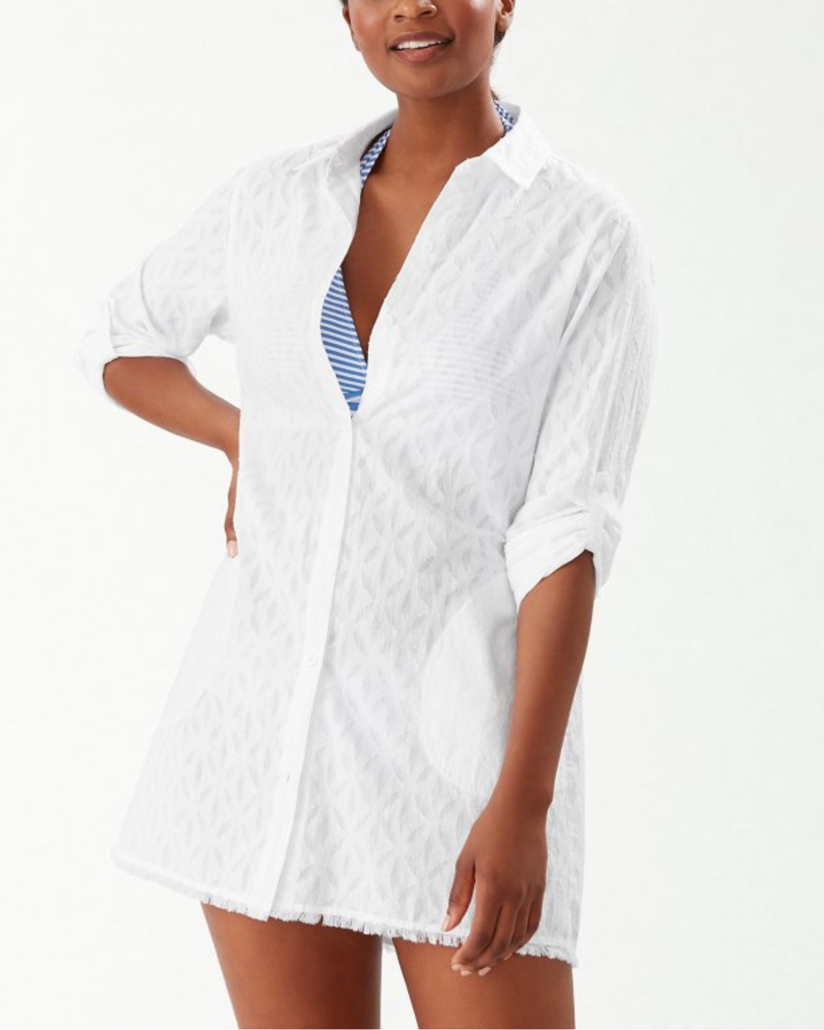 2023 Tommy Bahama Cotton Clip Boyfriend Shirt (More colors avilable) - SS500114 - Blum's Swimwear & Intimate Apparel, Patchogue, Long Island, Buffalo, New York, Year Round Swimwear, Angela’s Bra Boutique, Farmingdale, Swimsuit, Ashley's Swimwear & Lingerie, Ashley's of Buffalo, Lovely Swimwear & Intimate Apparel, Full-Figure Swimwear, Bathing Suit, Full Bust, Full FigureBras, Plus Size Swimwear, Tummy Control, Everything But Water, Bare Necessities, Kohl's  Macy's, Target, Walmart