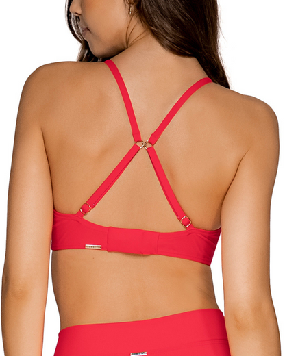 2025 Sunsets Solid Kauai Keyhole Underwire D+ Bikini Top (More colors available) - 54S - Geranium