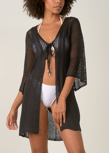 2024 Elan Tie Front Cover Up (More colors available) - Cr6104