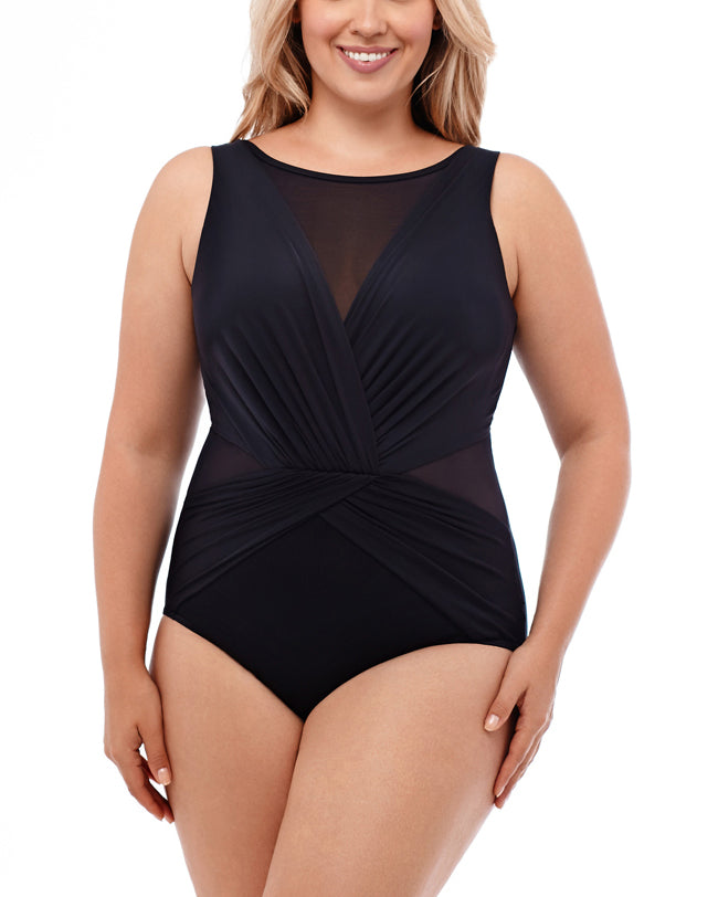 Miraclesuit Women's Plus Solid Palma One Piece (More colors available) - Blum's Swimwear & Intimate Apparel - Patchogue Long Island New York