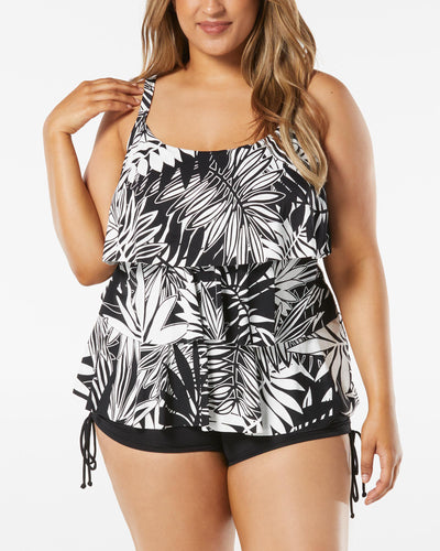 2023 Beach House Abstract Palm Plus Size Jane Ruffled Tankini Top (More colors available) - HW14096 -  Blum's Swimwear & Intimate Apparel - Patchogue - Long Island - Buffalo - New York - Full-Figure Swimwear - Bathing Suit - Plus Size Swimwear - Tummy Control Swim - Swimsuits for every age - Everything But Water - Bare Necessities - Kohl's - Macy's - JC Penny - Ashley’s Lingerie   